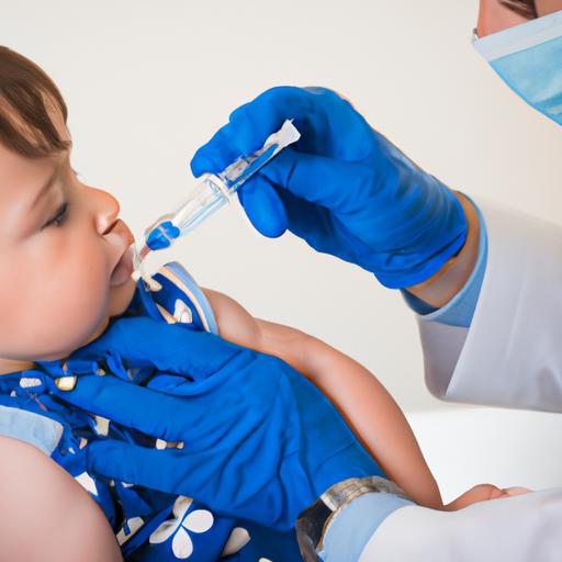 Bác sĩ tiêm vaccine OPV cho em bé
