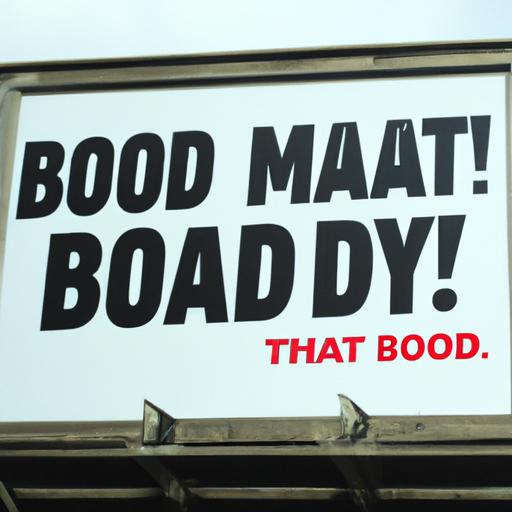 Một chiếc billboard quảng cáo sản phẩm với khẩu hiệu bắt tai.