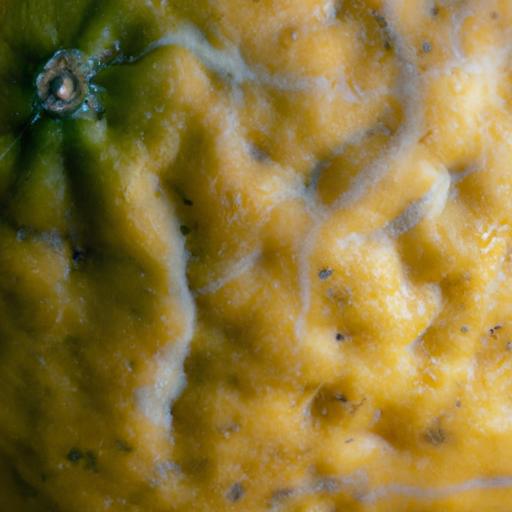 Gần cận một trái citrus, cho thấy cấu trúc của da