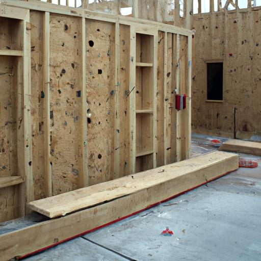 Một công trường xây dựng sử dụng gỗ dán làm khuôn bê tông