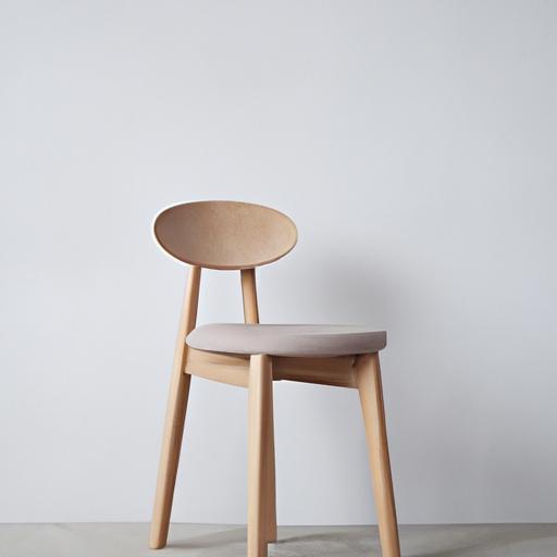 Một chiếc ghế bằng gỗ dán hiện đại trong không gian nội thất tối giản