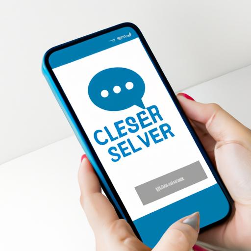 Khách hàng giữ điện thoại với cuộc trò chuyện chăm sóc khách hàng trên màn hình