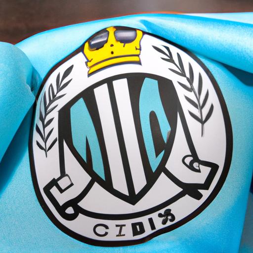 Logo Man City trên khăn quàng cổ của một fan