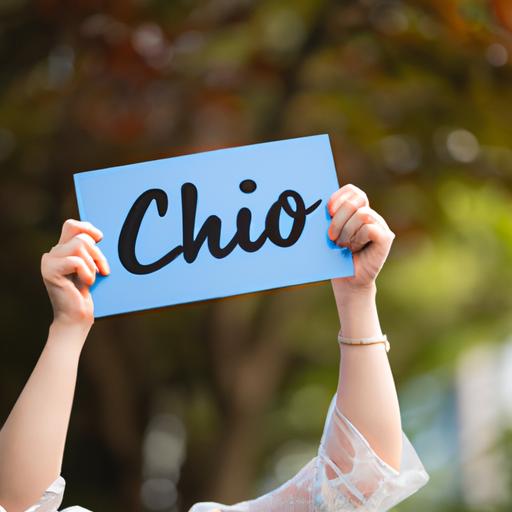 Một người cầm biển báo viết chữ 'xin chào' bằng tiếng Việt