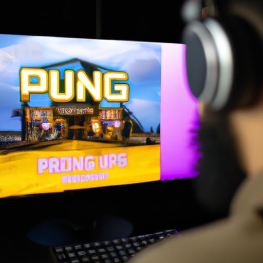 Người chơi trước màn hình máy tính với game PUBG được mở
