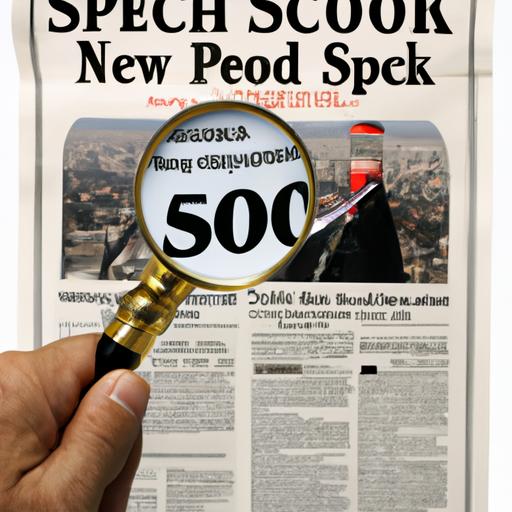 Người đọc tin tức với tiêu đề 'S&P 500 đạt mức cao nhất mọi thời đại'