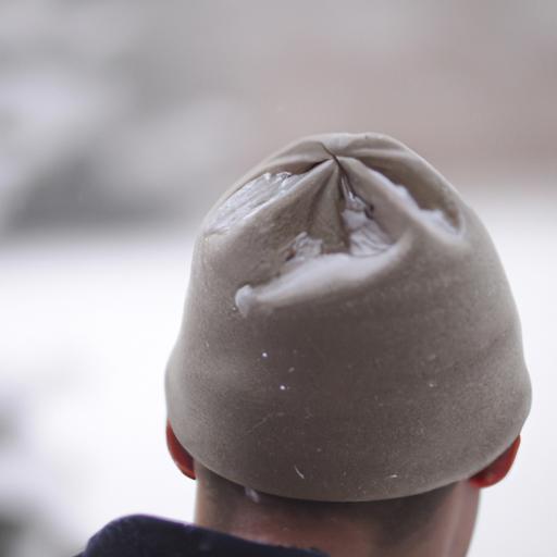 Người mặc mũ beanie trong tuyết rơi mùa đông