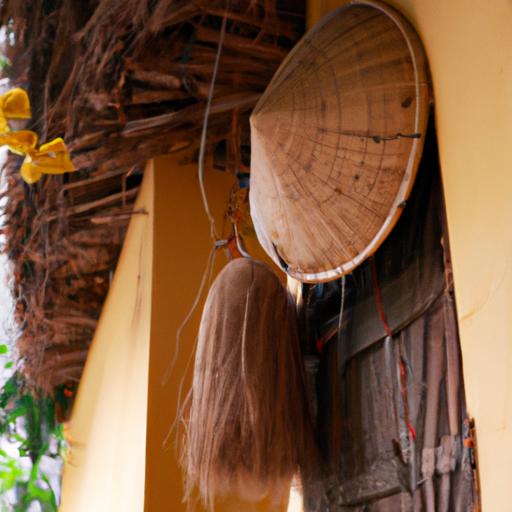 Ngôi nhà truyền thống Việt Nam với Tỳ quay treo trên tường