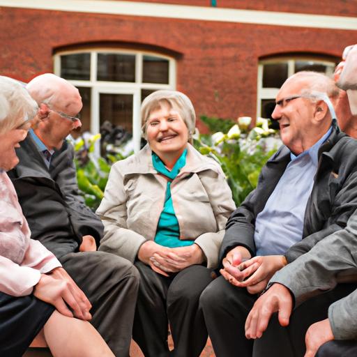Nhóm người già đang ngồi cùng nhau và chia sẻ những câu chuyện.