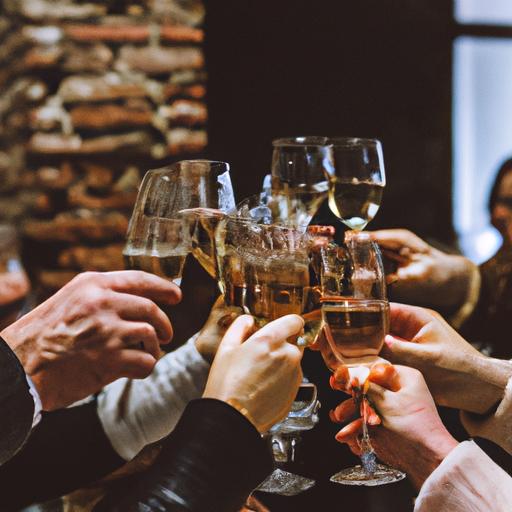 Nhóm người nâng ly chúc mừng