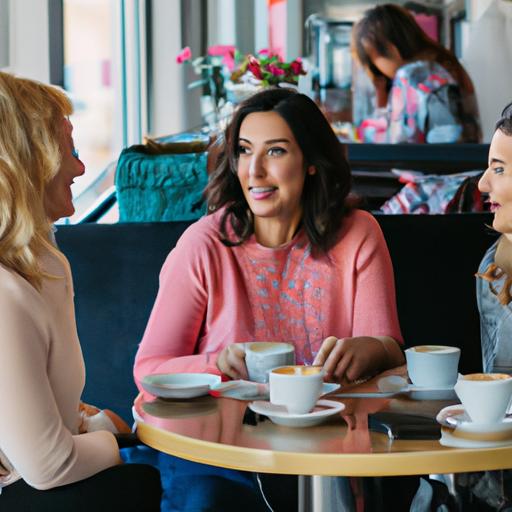 Nhóm phụ nữ đang trò chuyện tại quán cà phê