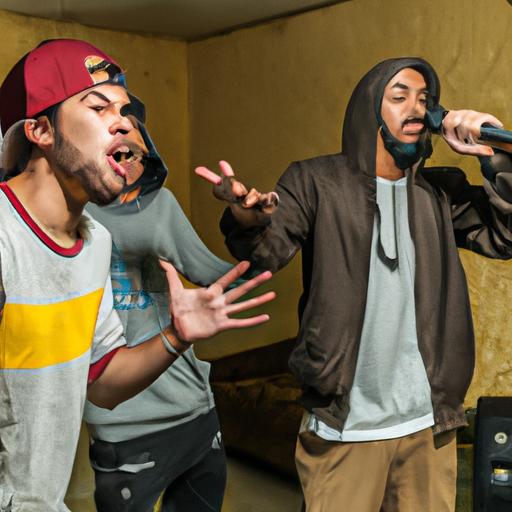 Một nhóm rapper freestyle với các flow khác nhau