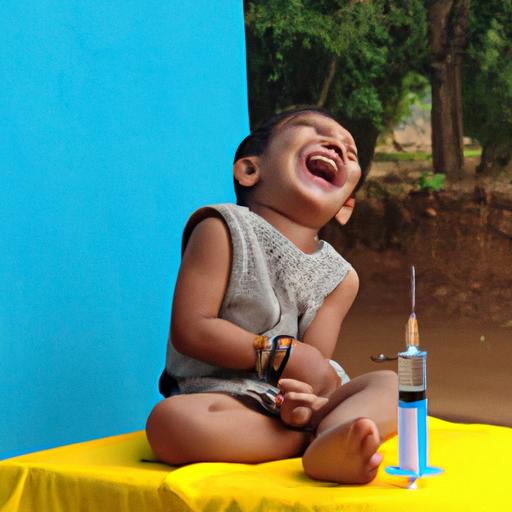Đứa trẻ vui chơi sau khi được tiêm vaccine OPV