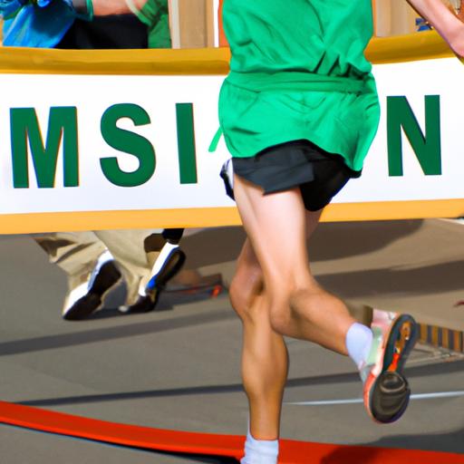 Vận động viên chạy đua tới đích