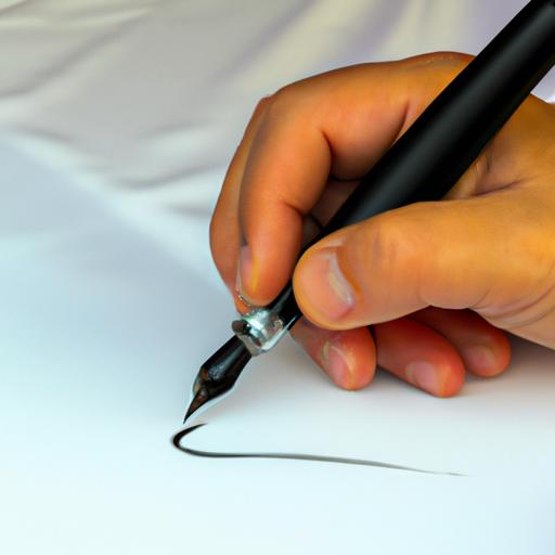 Viết chữ bằng cây bút chì trên một tờ giấy trắng